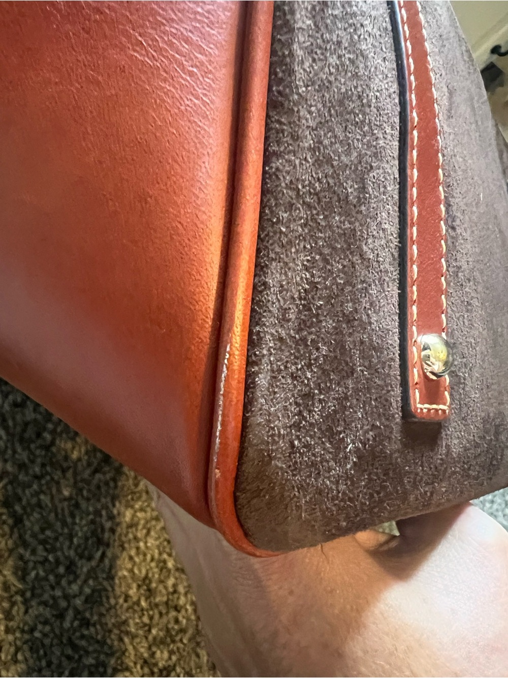 Dooney & Bourke Chocolate Brown Suede Leather Tote - Picture 5 of 13